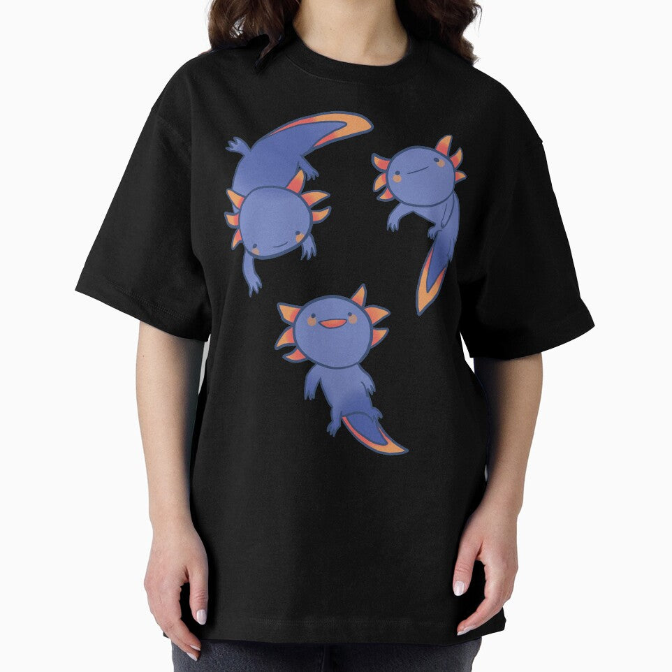 Cute blue axolotls by Mayarart