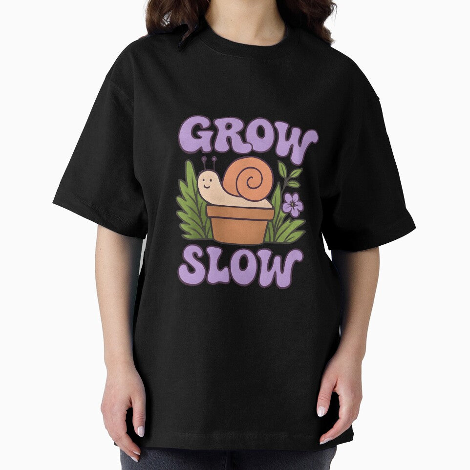 Grow Slow Snail – Cute Mindful Garden Illustration for Calm Living by Furr-n-Purr