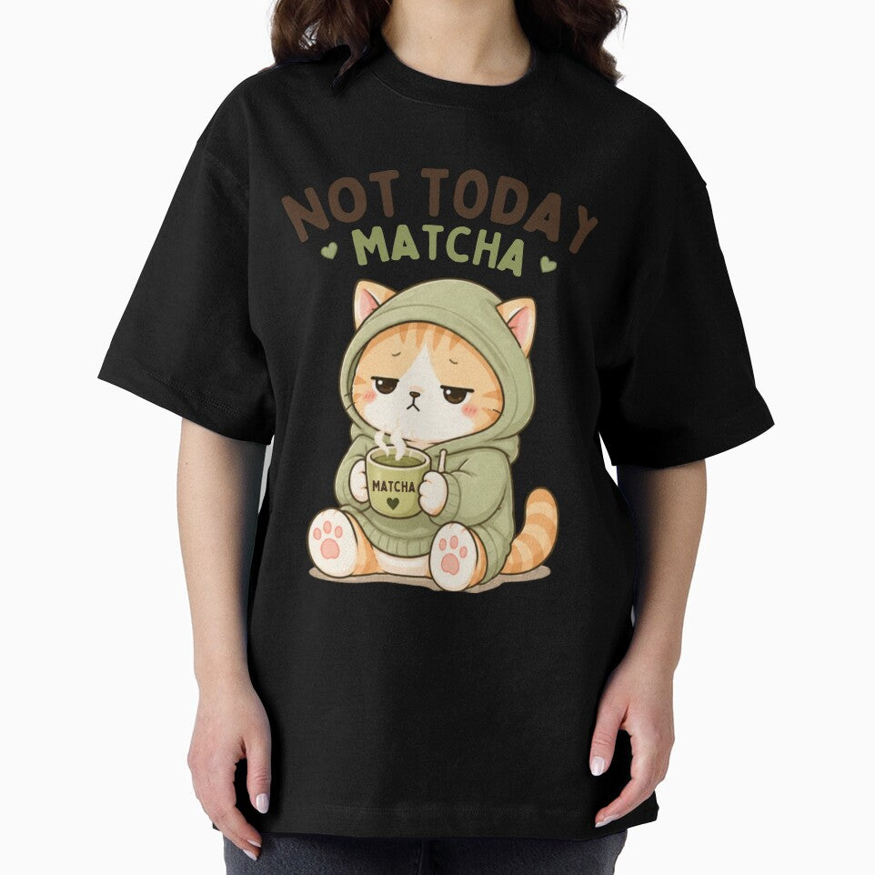 Not Today Matcha Cat | Cute Kawaii Aesthetic | Tired Mood Design by The Mood Index
