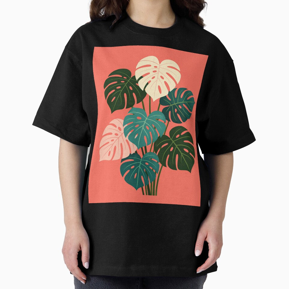 Monstera Leaf Botanical Print Colorful Tropical Plant Illustration by Owcomm