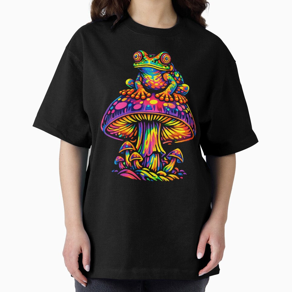 Psychonaut Frog - Psychedelic Cosmic Toad on Trippy Mushroom by RustedToad