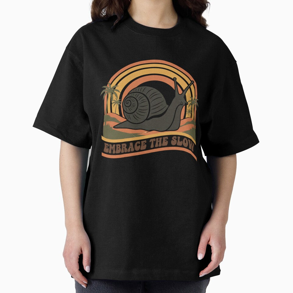 Retro Snail Sunset Embrace the Slow by HoruxDesign