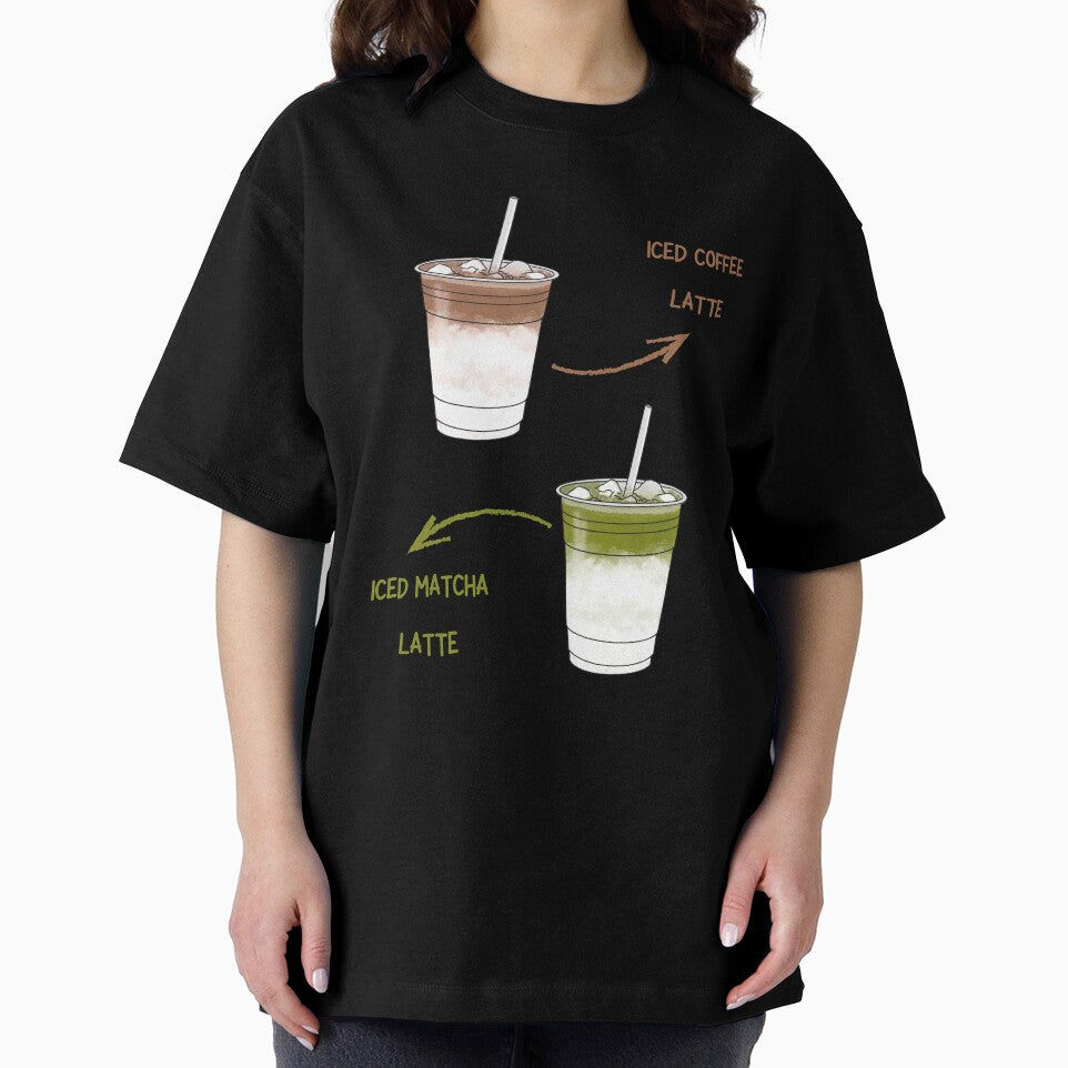 Iced Coffee Latte & Matcha Latte Aesthetic – Minimal Drink Illustration by J0b4t