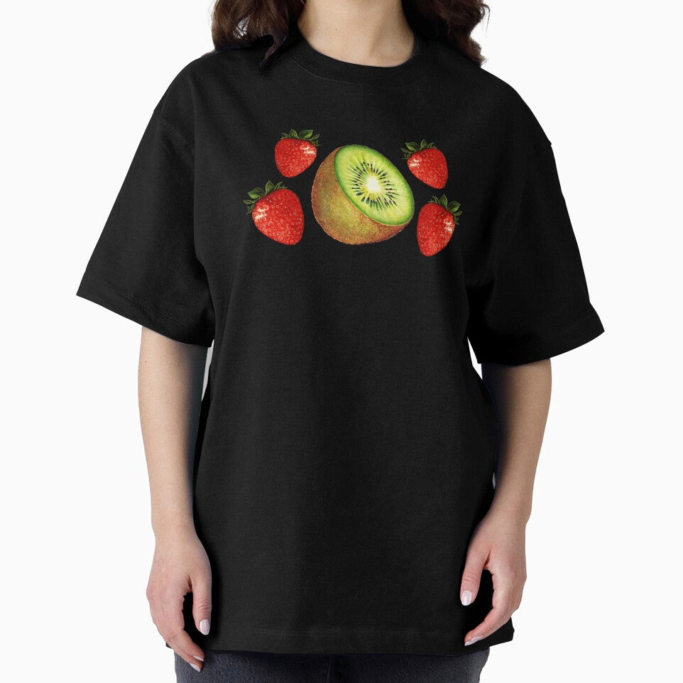 Strawberry Kiwi Pattern - White by Kelly  Gilleran