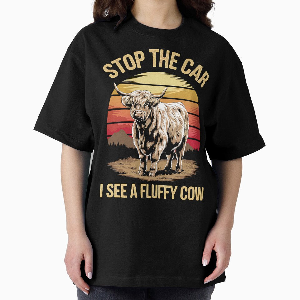 Stop the Car I See Fluffy Cow Highland Cow Funny by WildPalette-Art