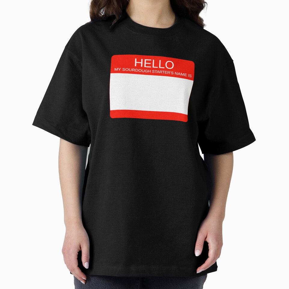"Hello My Sourdough Starter's Name Is” Funny Sourdough Design (Red) by goldfishbubble