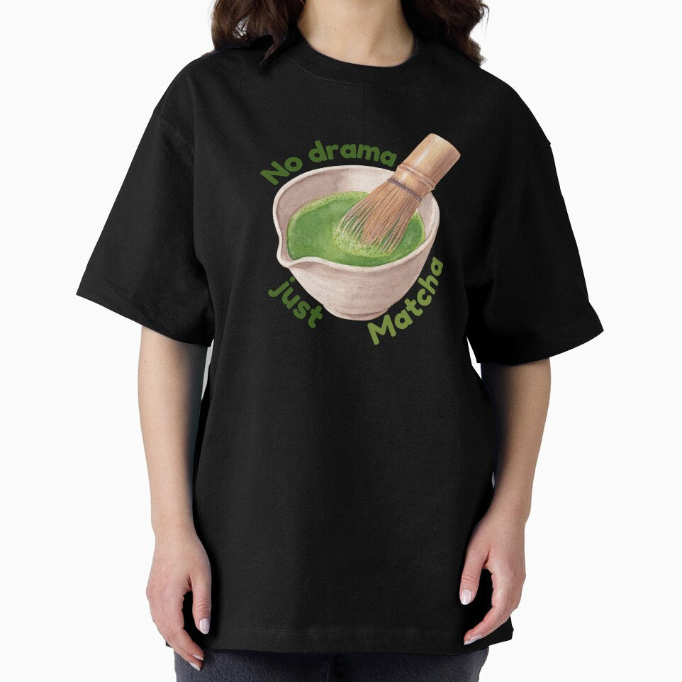 No Drama Just Matcha | Aesthetic Minimalist Cute Tea Quote by Niji Hibana
