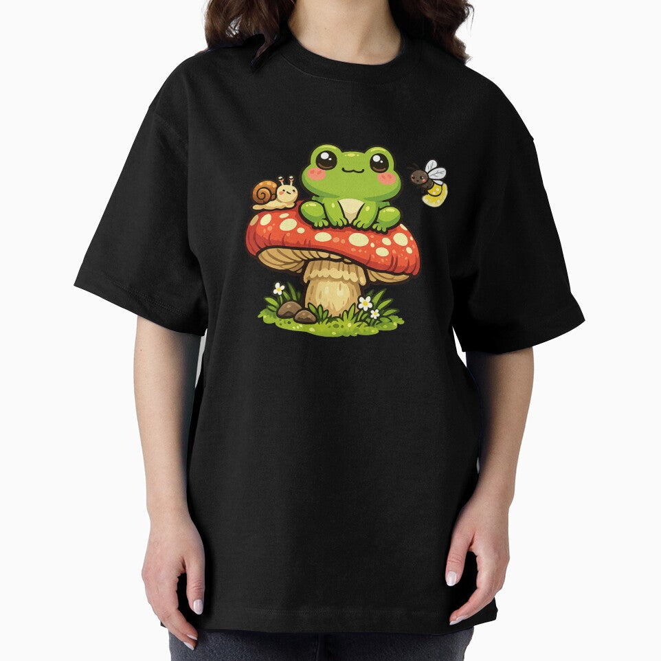 Frog and snail on a mushroom by FroggyOnly