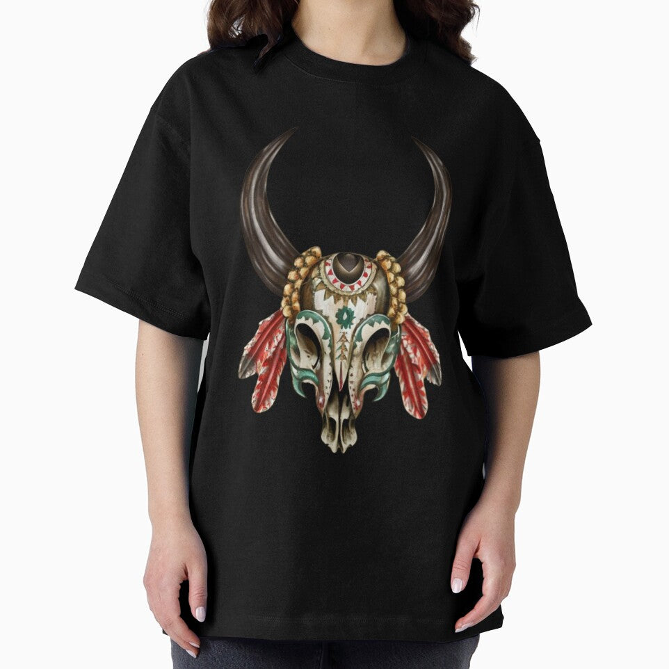 Vintage Aztec Indian West Pattern Bull Skull by RelaxMusic