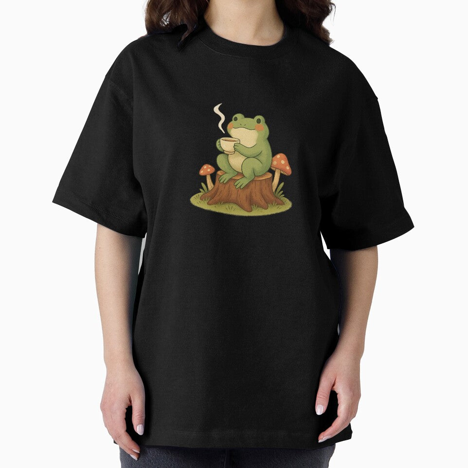 Tea-Drinking Frog on Tree Stump by Miximondo