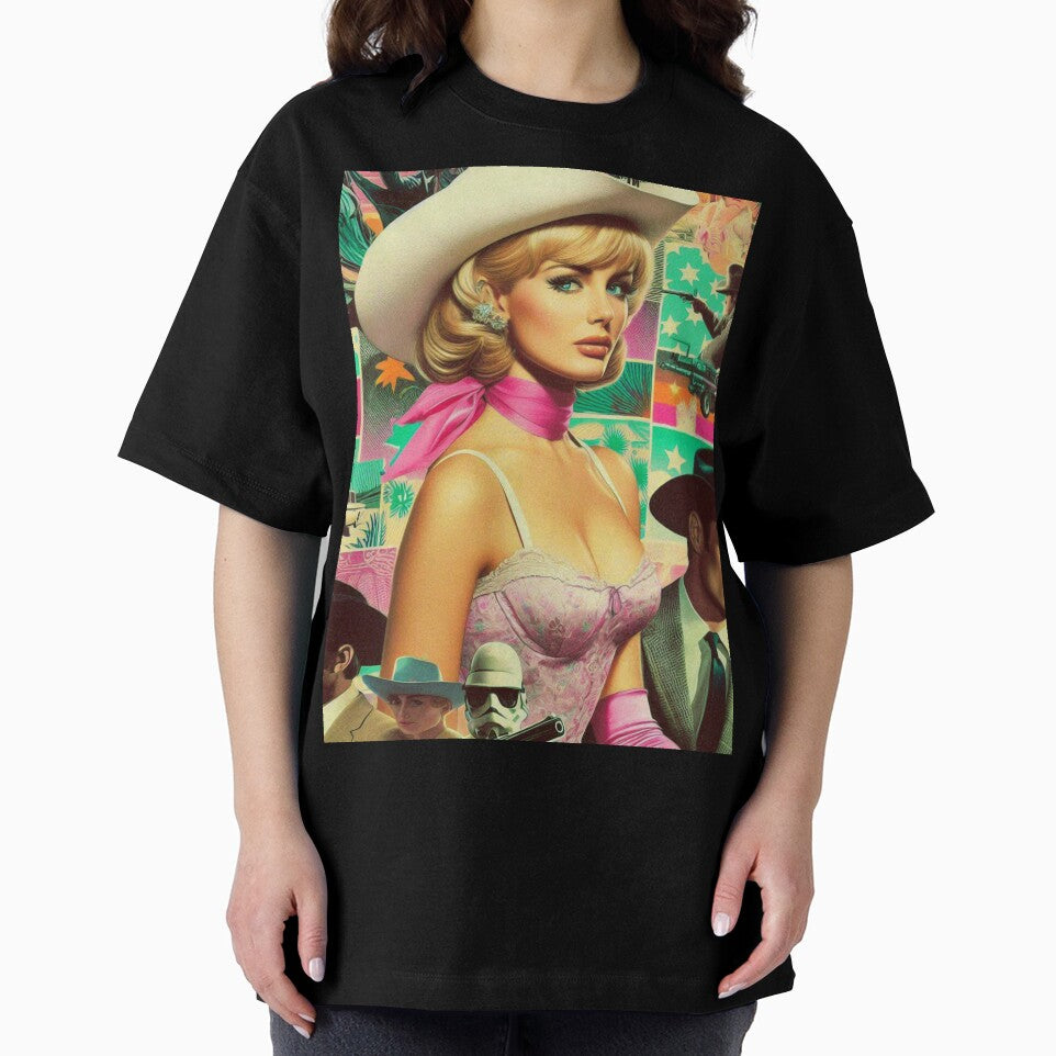 Retrowave Cowgirl Collage by PulpVintage