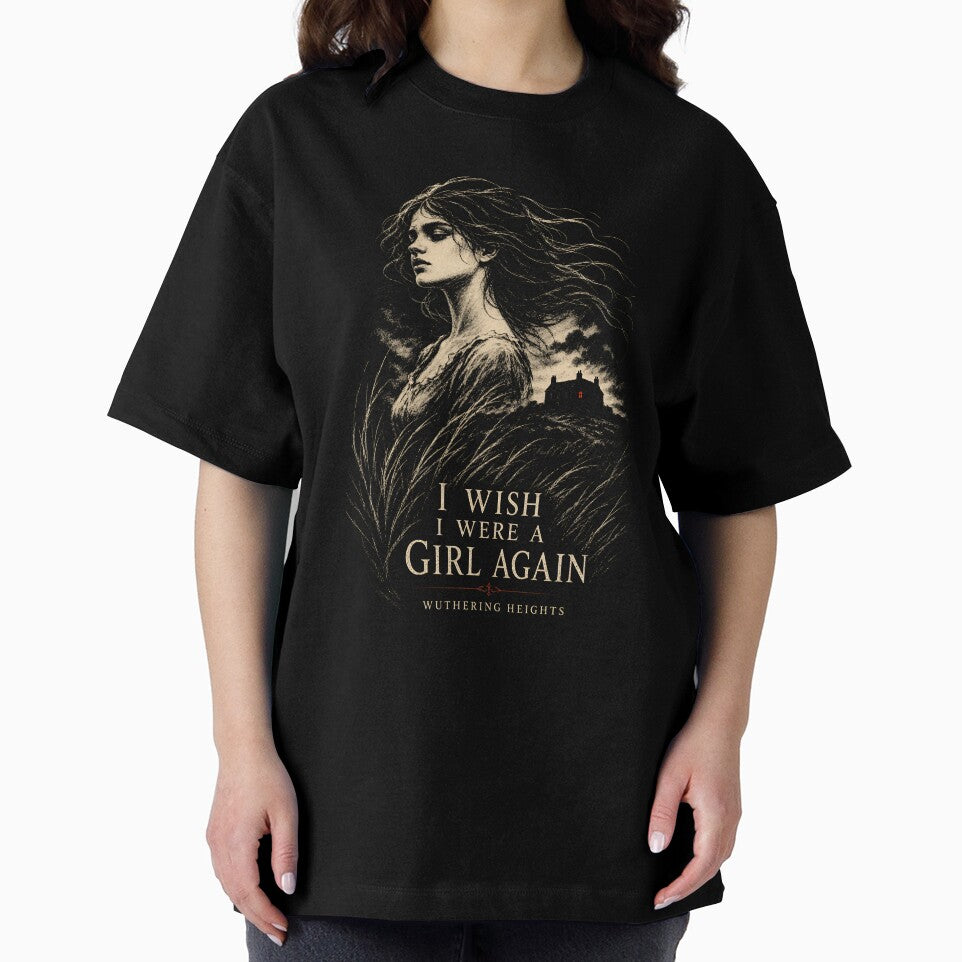 Wuthering Heights I Wish I Were A Girl Again Cathy Quote Portrait by Fenay Designs