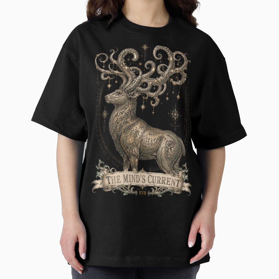 The Mind's Current - Ancient Celestial Stag & Occult Etching by Horizon Prime