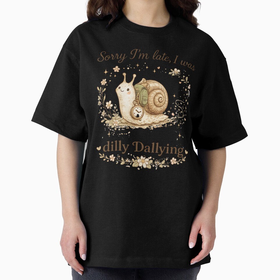 Sorry I'm Late Dilly Dallying Cute Snail by DigitalMomy