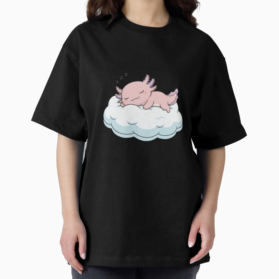 Sleep Axolotl cute kawaii pink funny adorable doodle birthday christmas by CheeseBlueprint