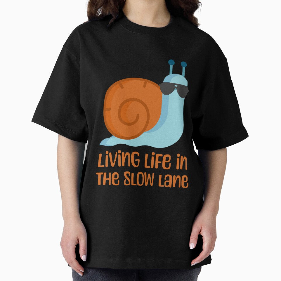 Living Life In The Slow Lane! Funny Snail Pun by PMCreative