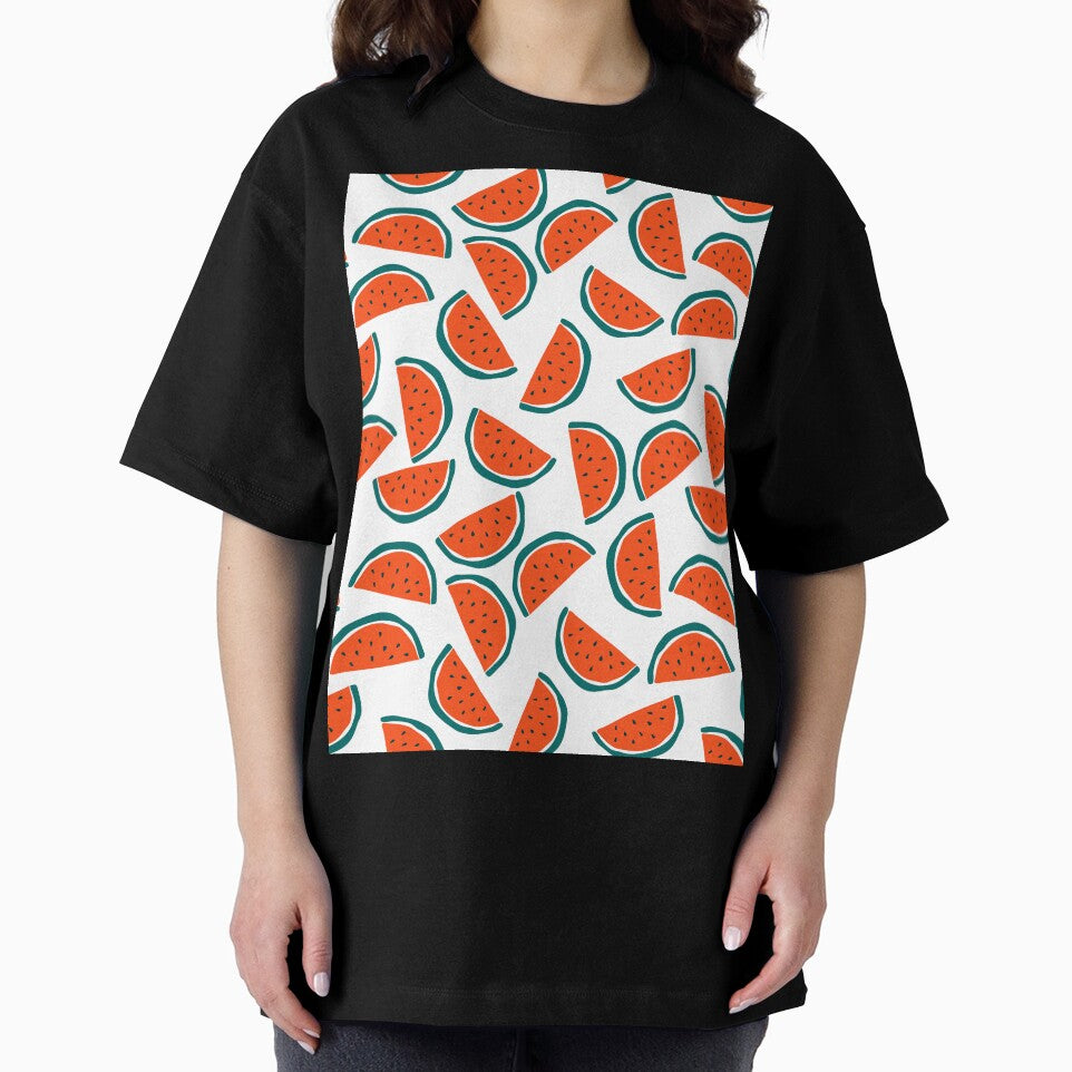 Watermelon Slice Pattern Fun Summer Fruit Toss Print by Zaya_art