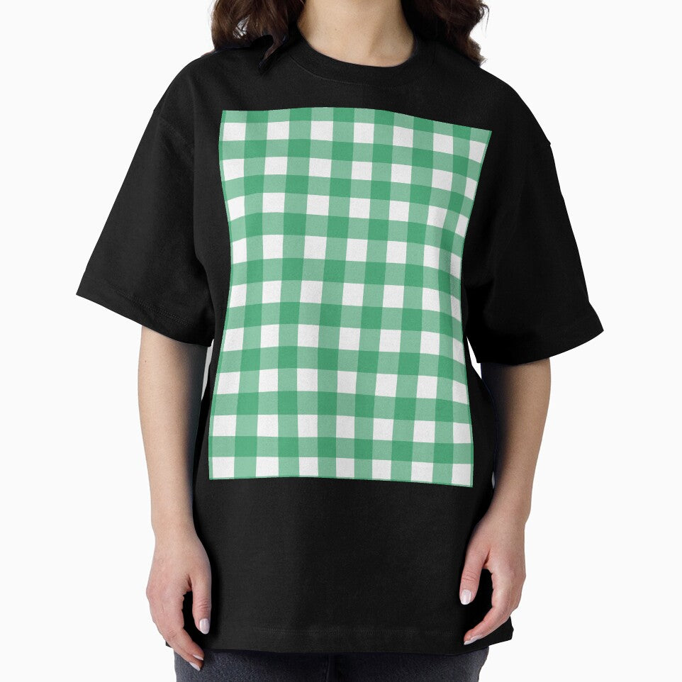 Green White Gingham Check Pattern Classic Cottagecore Plaid by Zaya_art