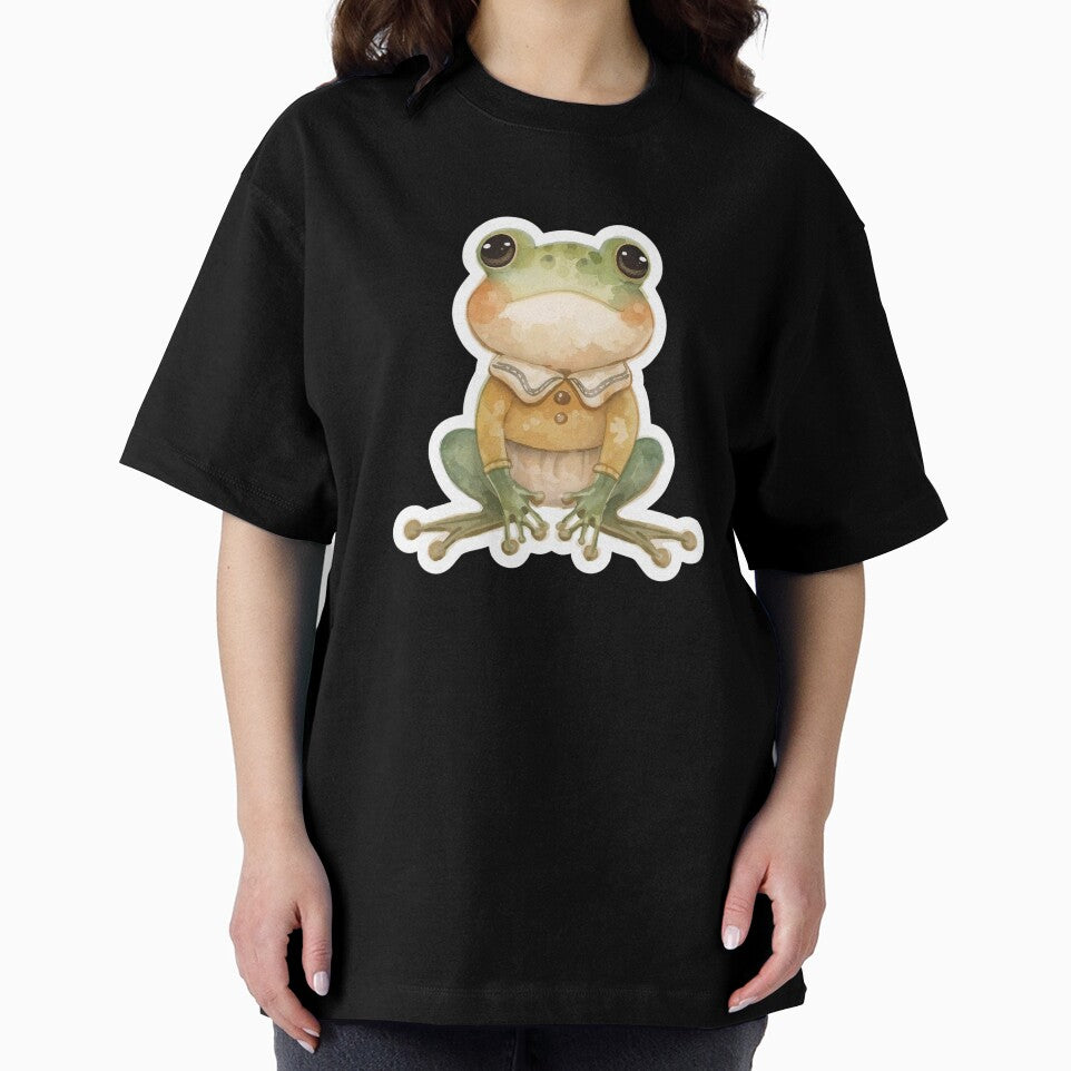 Cute Frog Sitting on a Mushroom by Happy4uuuu