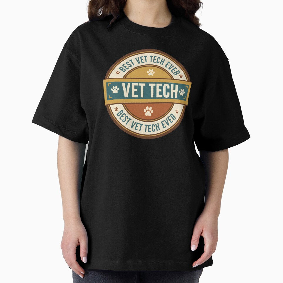 Best Vet Tech Ever Retro Badge | Veterinary Technician Gift by CottonFirst