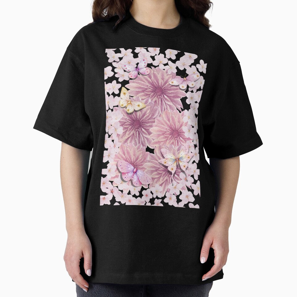 Pink Floral Butterfly Garden by IREMORHAN