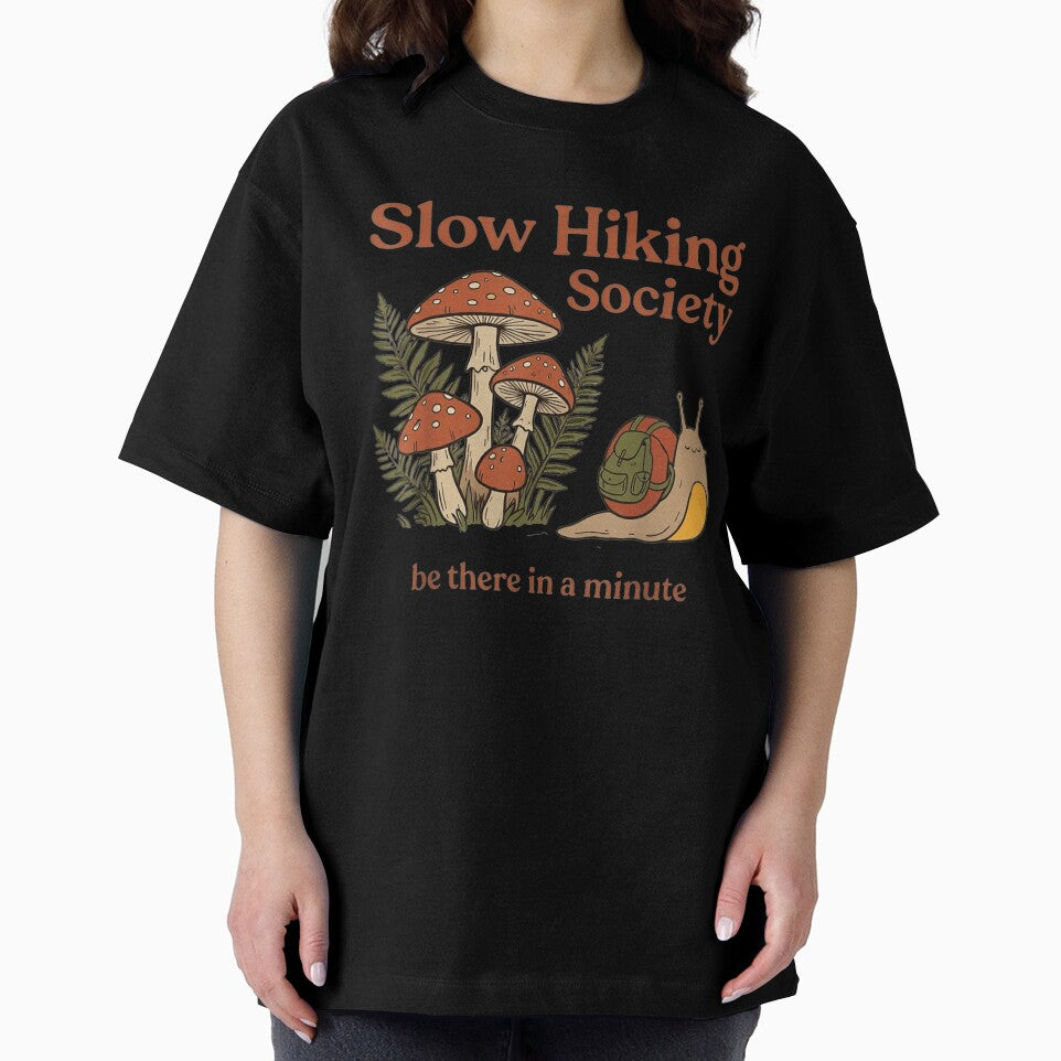 Slow Hiking Society Be There In A Minute Cute Snail Mushroom Forest by LakenDraphil