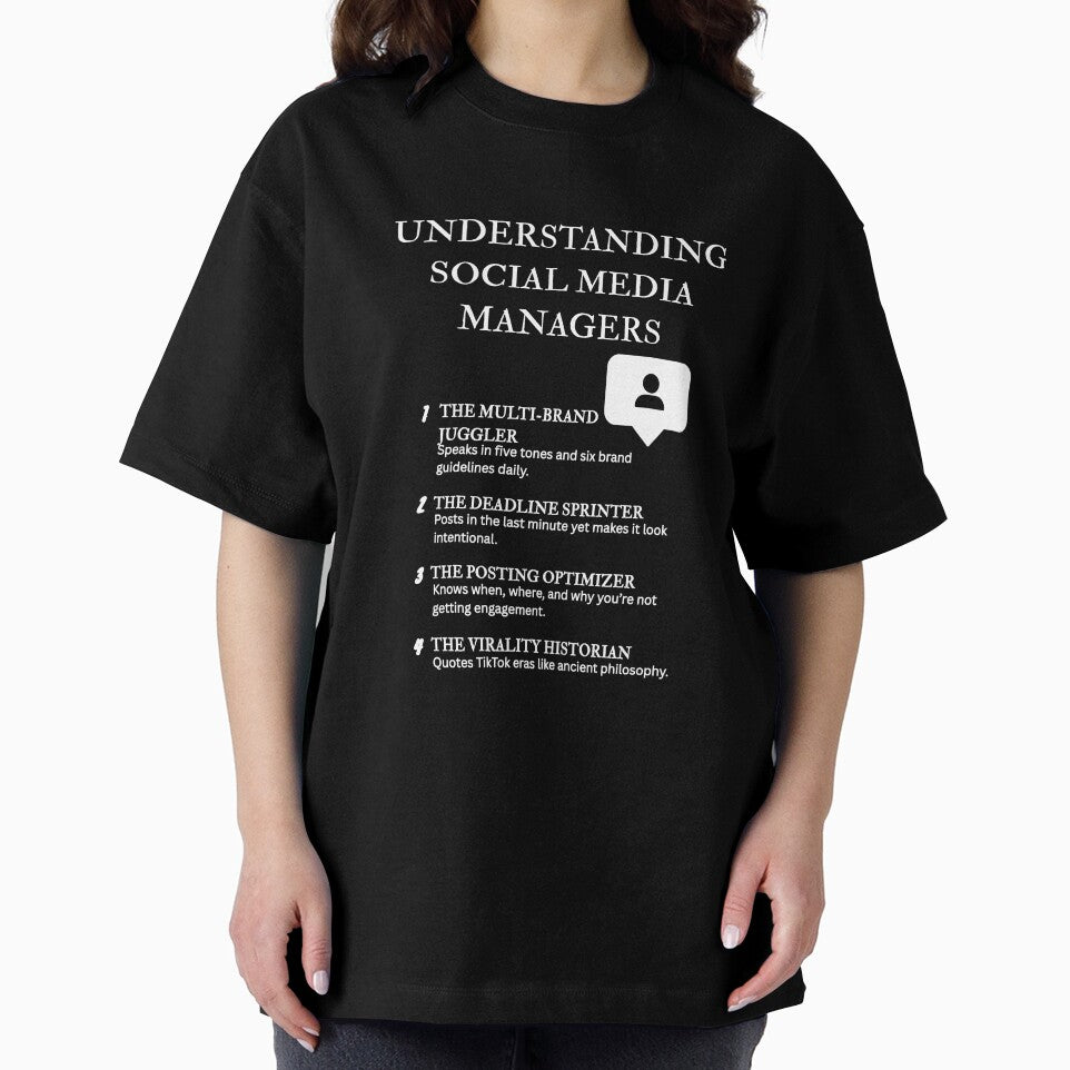 Understanding Social Media Managers – Relatable Digital Life Moments – Black by PsyFlow35