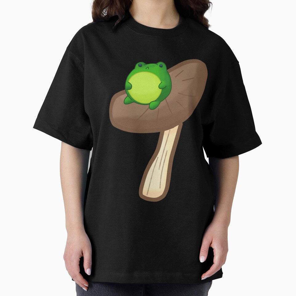 Frog On Brown Mushroom by Cutsiecottage