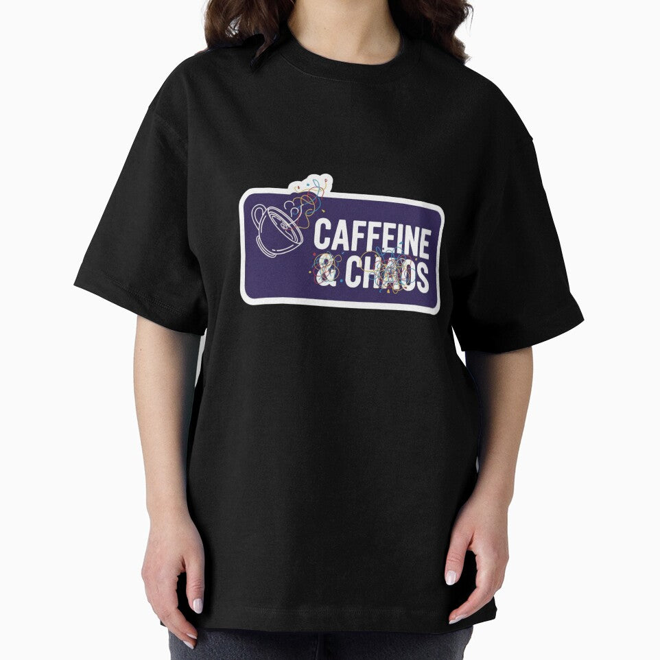 Caffeine and Chaos - Funny Coffee Lover Remote Work Sticker by ZYNORAworld