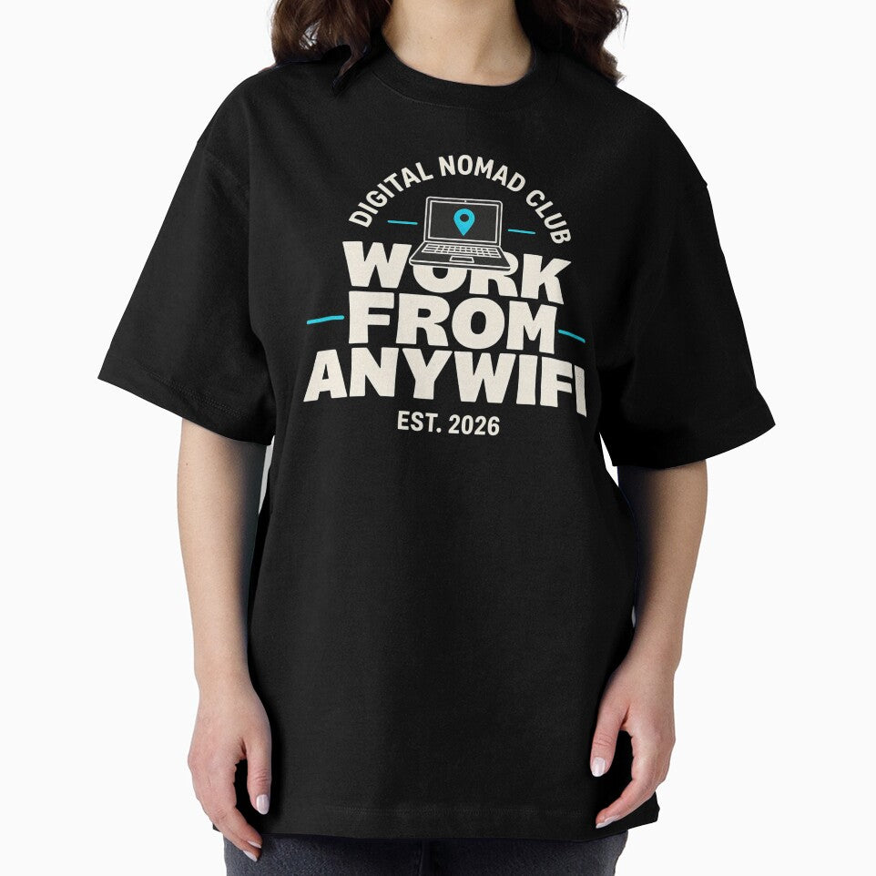 WORK FROM ANYWIFI – Digital Nomad Club Retro Remote Work Tee by Dazai_shop⭐⭐⭐⭐⭐