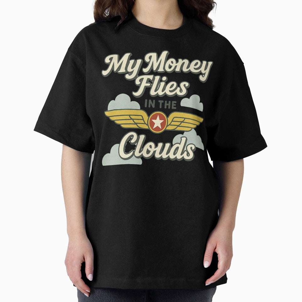 My Money Flies in the Clouds – Retro Aviation Design by Meandmyshop