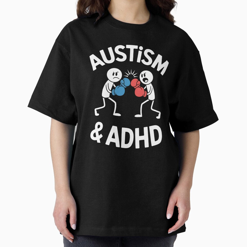 Autism and ADHD Stickmen Boxing Funny Neurodivergent Gift by Say It With Ink