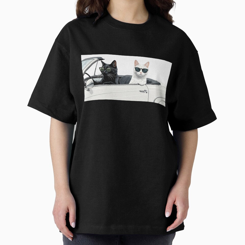 Cats Riding a Car by HUMORONCOTTON