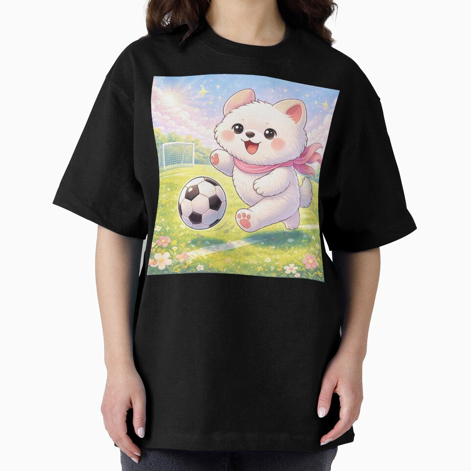 Cute Soccer Puppy Playing Football | Kawaii Dog Sports Cartoon Illustration by Furfolkz