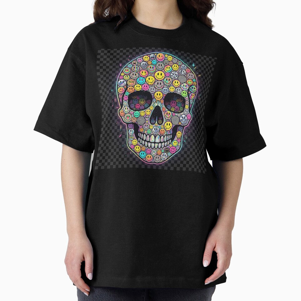 Skull Smile Acid Art – Psychedelic Neon Skull Rave & Streetwear Style by PLUSHIWORLDtm