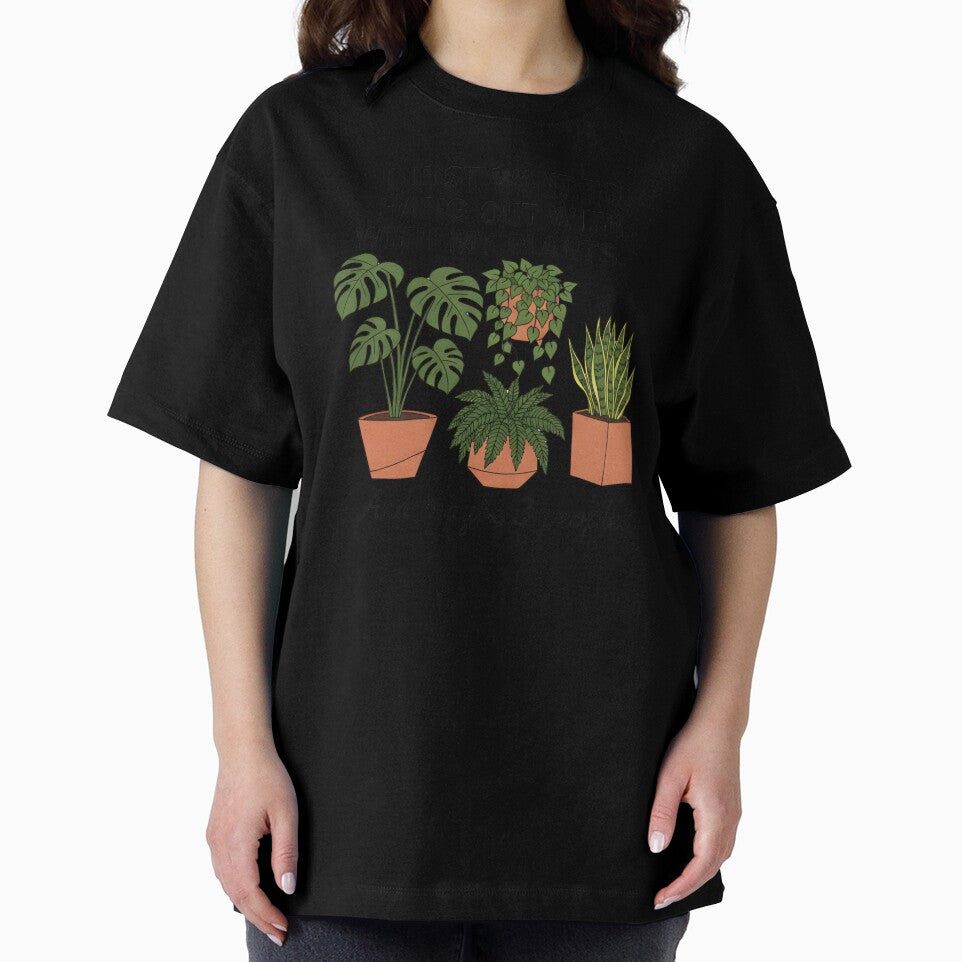 Funny Plant Lover Quote - I Just Want to Hang Out With My Plants by TrendPrinter