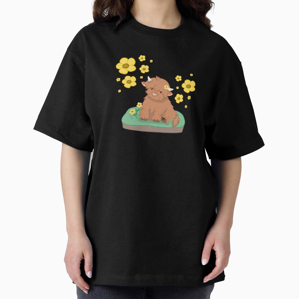 Baby Highland Cow Extra Flowers by TeaLightGardens