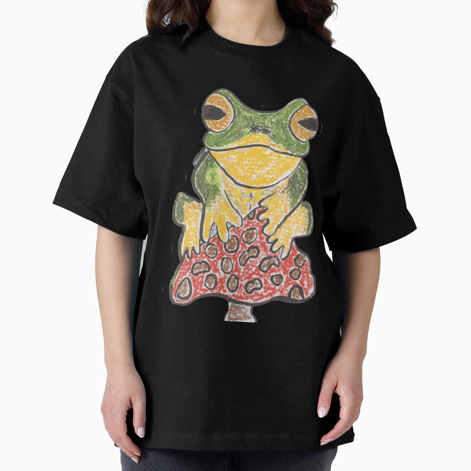 Chunky frog on a mushroom by Colzo Art