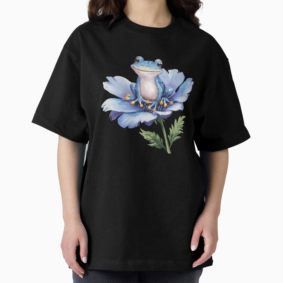 Blue Frog on Flower by nimmitrends