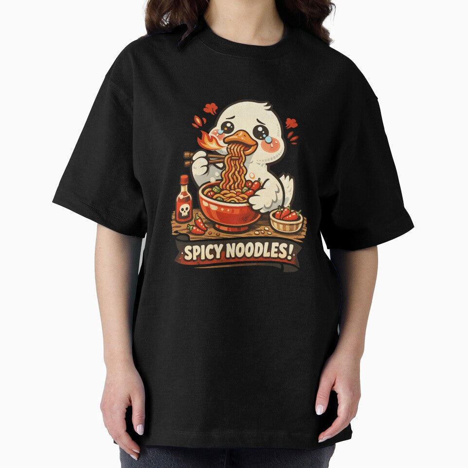 Spicy Noodles Duck – Cute Funny Food Illustration by Mikoff04-arts