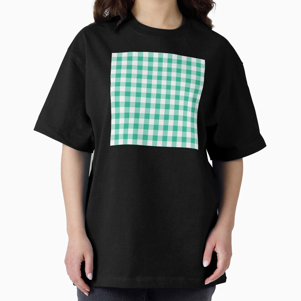 Mint Leaf Gingham Print Pattern by Flip & Flop