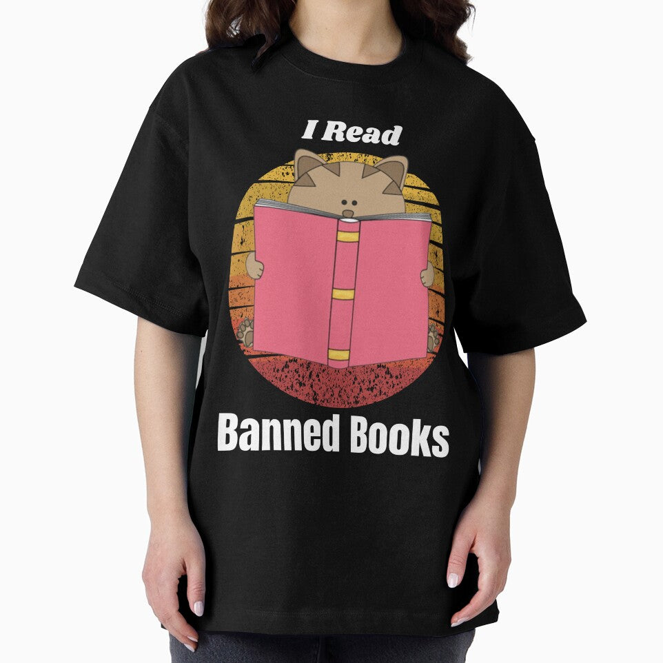 vintage I read what I want funny cat reading banned books by Ovrostore