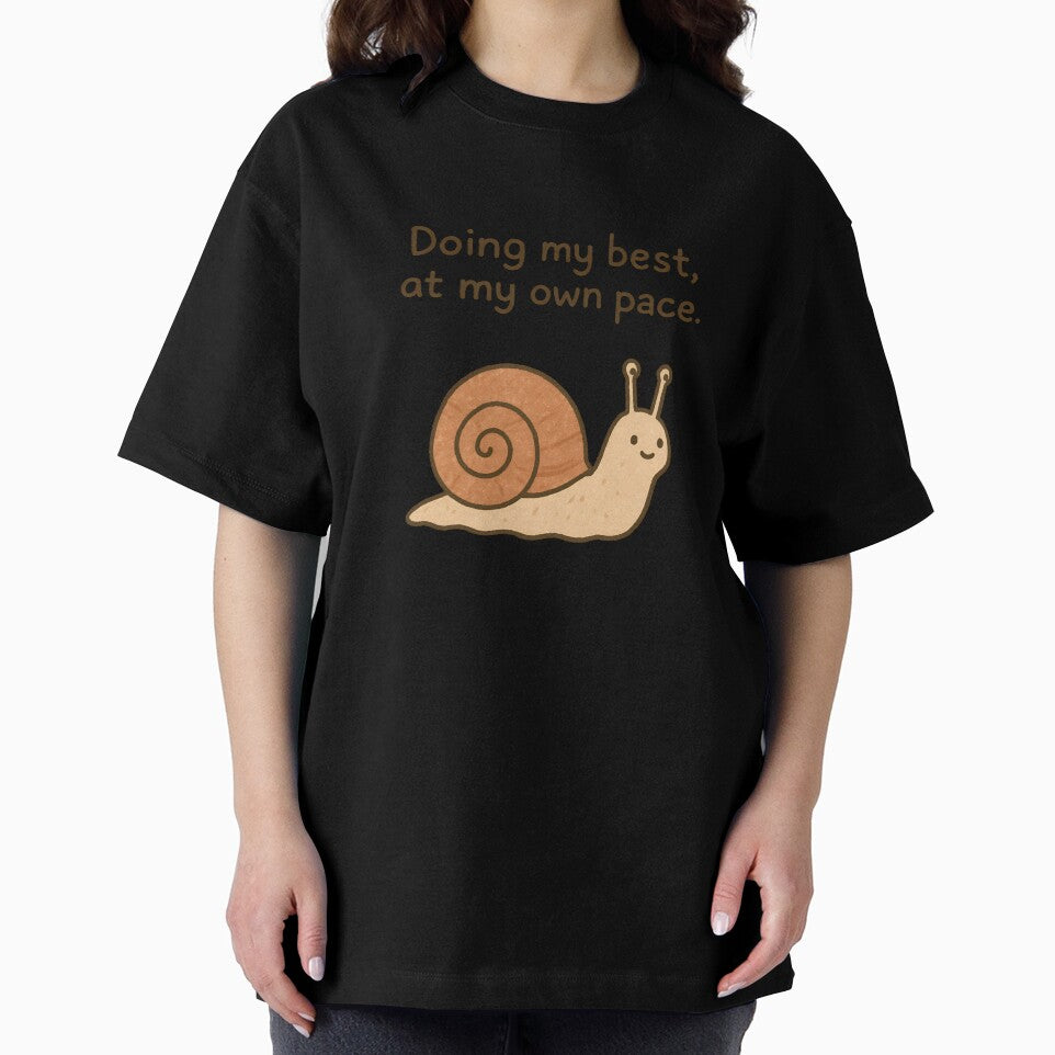 Doing My Best at My Own Pace – Cute Snail Self Care Motivation by Imaginationbeyond