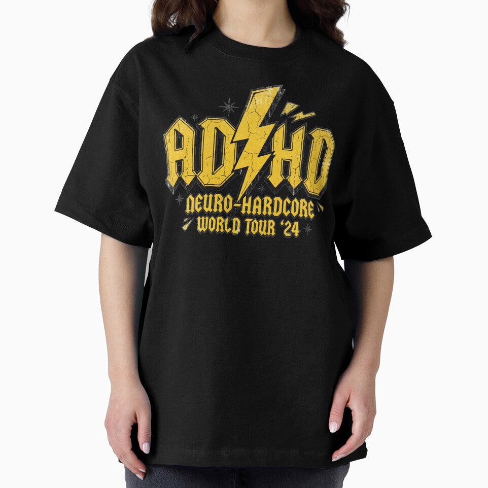 ADHD Neuro Hardcore World Tour Funny Neurodivergent Rock Parody Distressed Gift by AnnDesignStudio