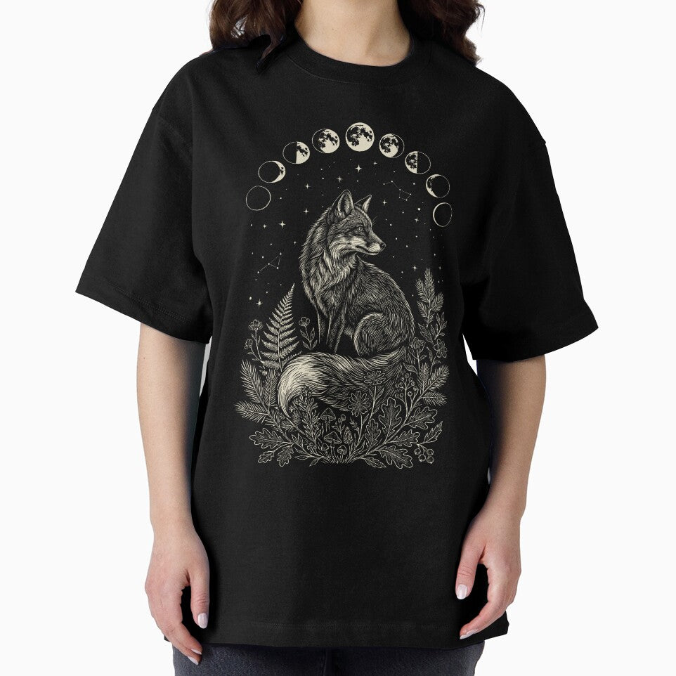 Fox Moon Phases – Celestial Woodland Spirit Illustration by Skyleton