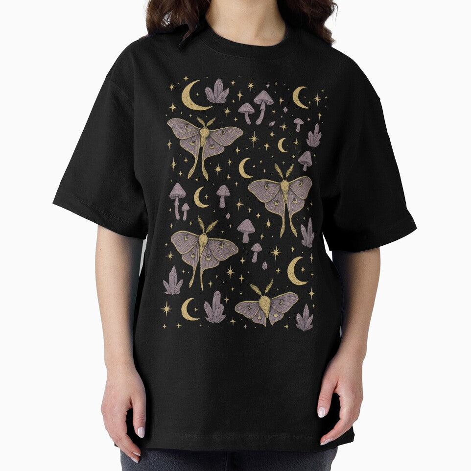 Celestial Moths and Moons – Mystical Seamless Pattern by Ombrya