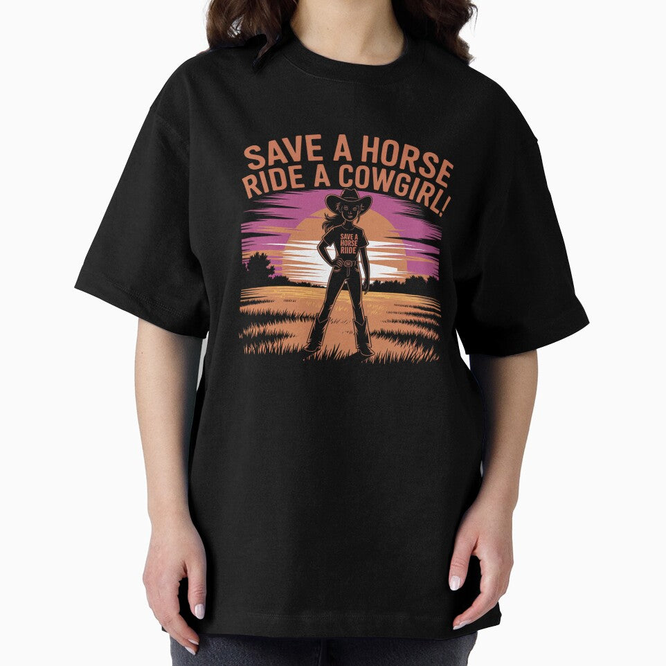 Save a Horse Ride a Cowgirl Funny Western Rodeo Bachelorette Shirt by Redjakkal