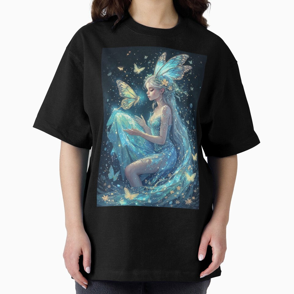 Opalite Fairy with Glowing Butterfly – Iridescent Fantasy Art by Ditstyle