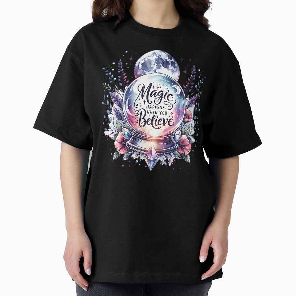 Magic Happens When You Believe - Floral Celestial Crystal Ball by Testarossi Designs
