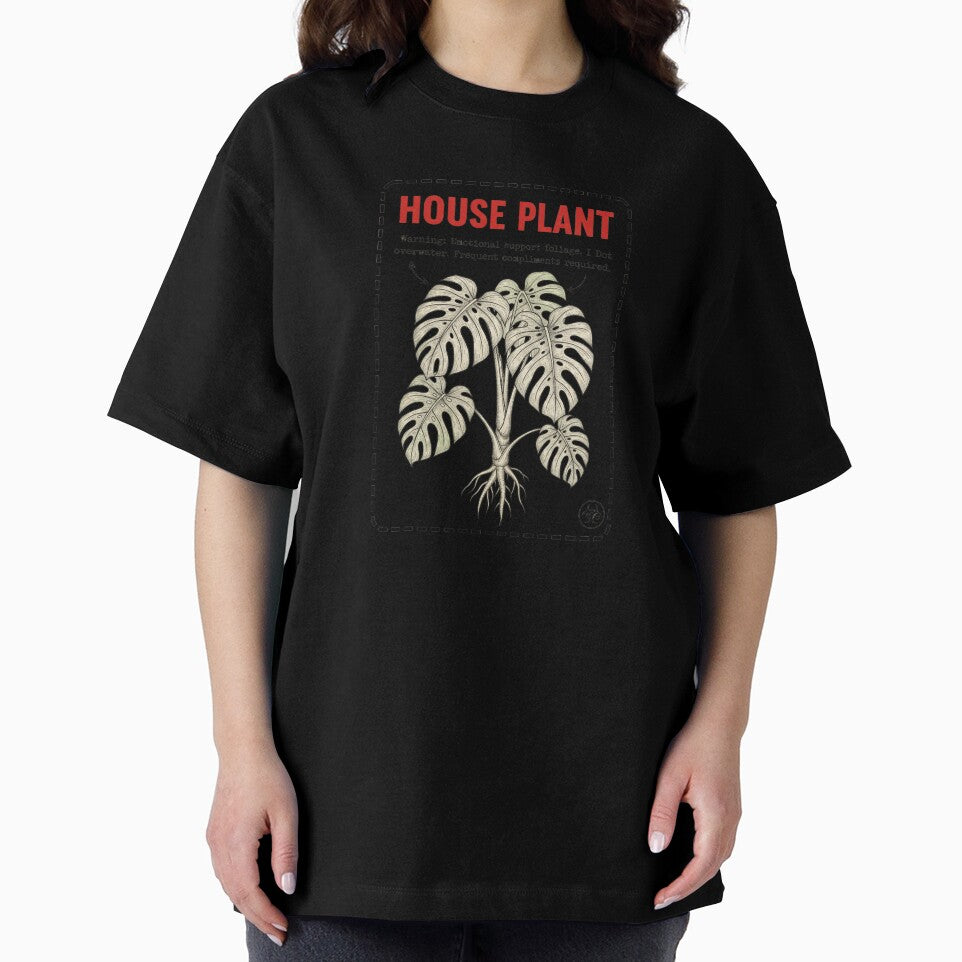 Funny House Plant Warning Label T-Shirt | Sarcastic Plant Mom Gift | Botanical Humor Gardening Tee by LoupeRout